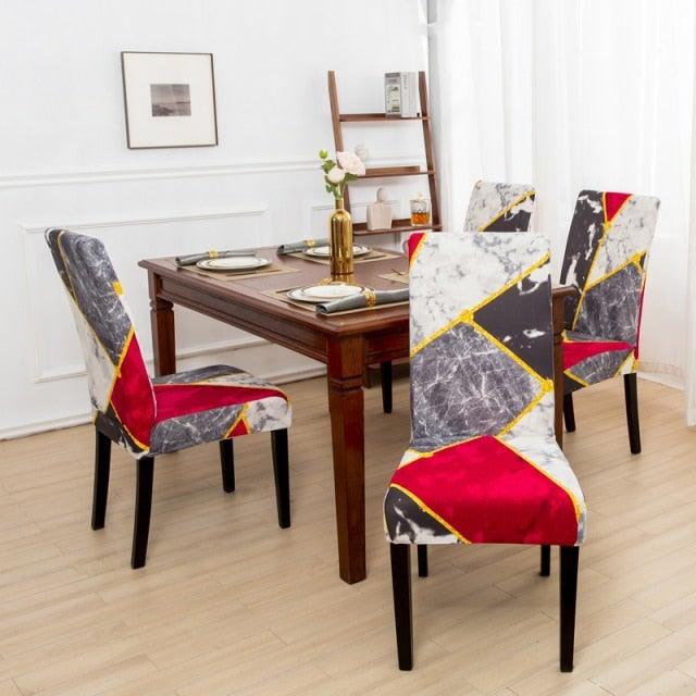 Marble Printed Stretch Chair Cover For Dining Room Office Banquet Chair Protector Elastic Material Armchair Cover Chair Cover Chair Slipcover Marble Background Texture Parson Chair