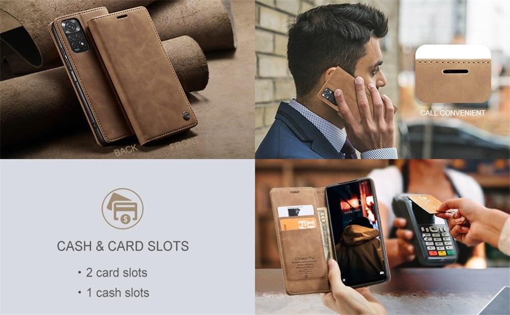 Matte Leather Case for Xiaomi Mi 9T CC9 10T 11T 12T Pro Lite 5G Redmi Note 8 9s 10 11 11S Pro Wallet Flip Cover Poco F3 M3 Pro Women with Card Holder Kickstand Magnetic Leather Flip Case