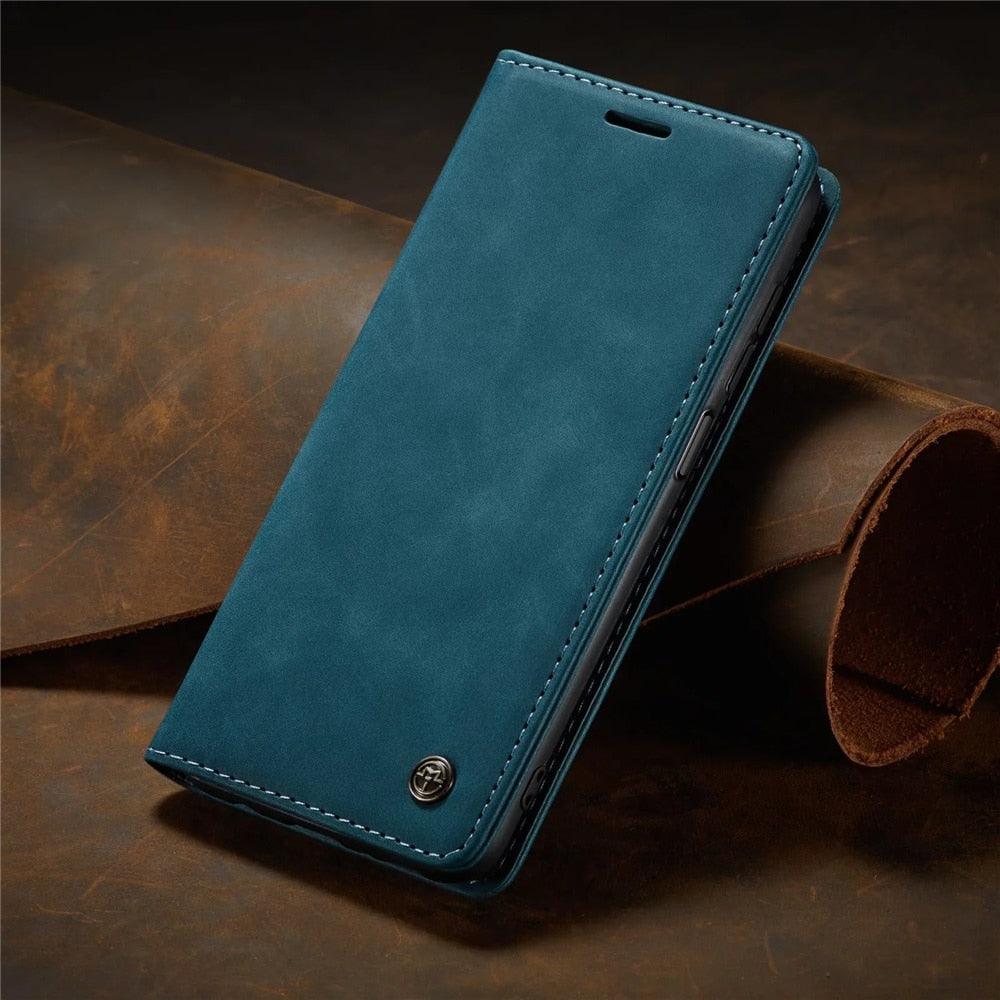 Matte Leather Case for Xiaomi Mi 9T CC9 10T 11T 12T Pro Lite 5G Redmi Note 8 9s 10 11 11S Pro Wallet Flip Cover Poco F3 M3 Pro Women with Card Holder Kickstand Magnetic Leather Flip Case