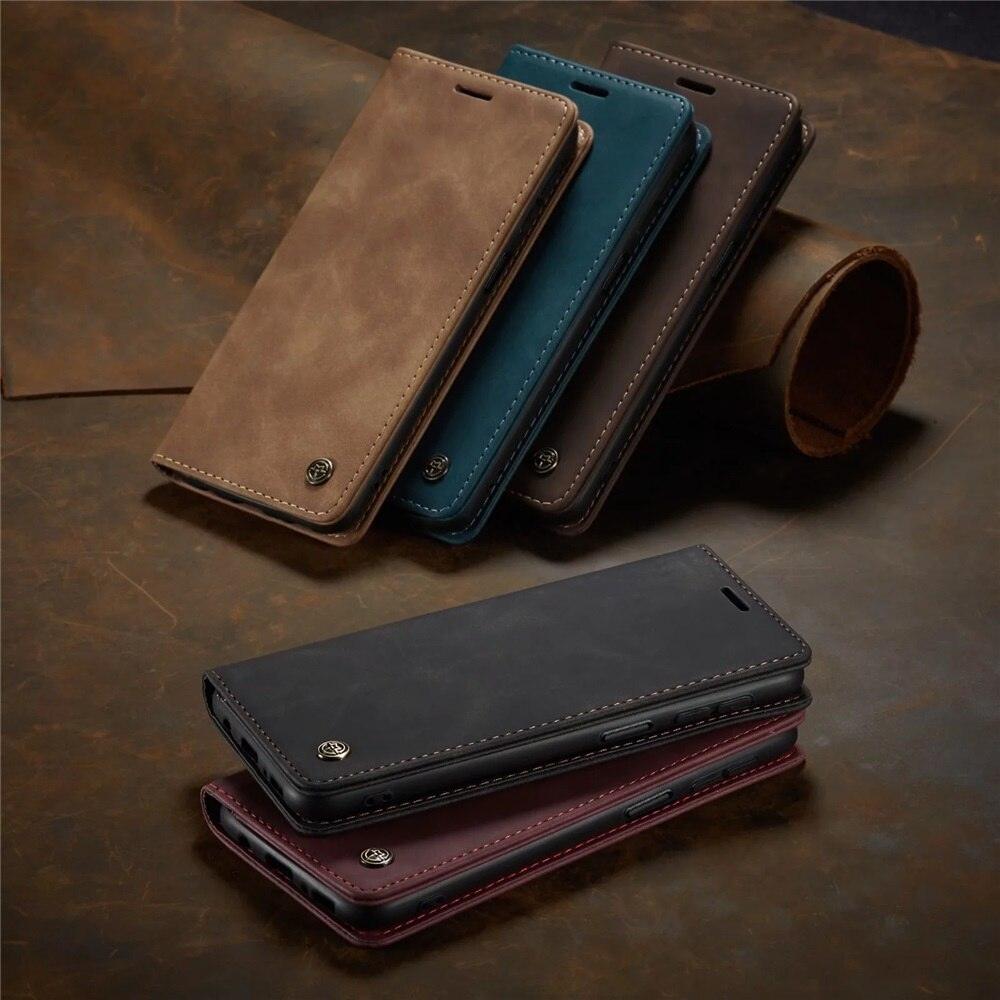 Matte Leather Case for Xiaomi Mi 9T CC9 10T 11T 12T Pro Lite 5G Redmi Note 8 9s 10 11 11S Pro Wallet Flip Cover Poco F3 M3 Pro Women with Card Holder Kickstand Magnetic Leather Flip Case