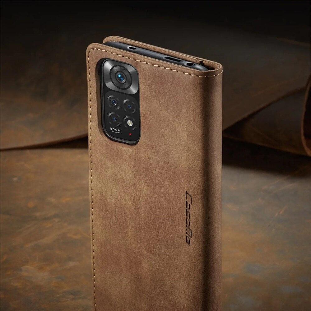 Matte Leather Case for Xiaomi Mi 9T CC9 10T 11T 12T Pro Lite 5G Redmi Note 8 9s 10 11 11S Pro Wallet Flip Cover Poco F3 M3 Pro Women with Card Holder Kickstand Magnetic Leather Flip Case