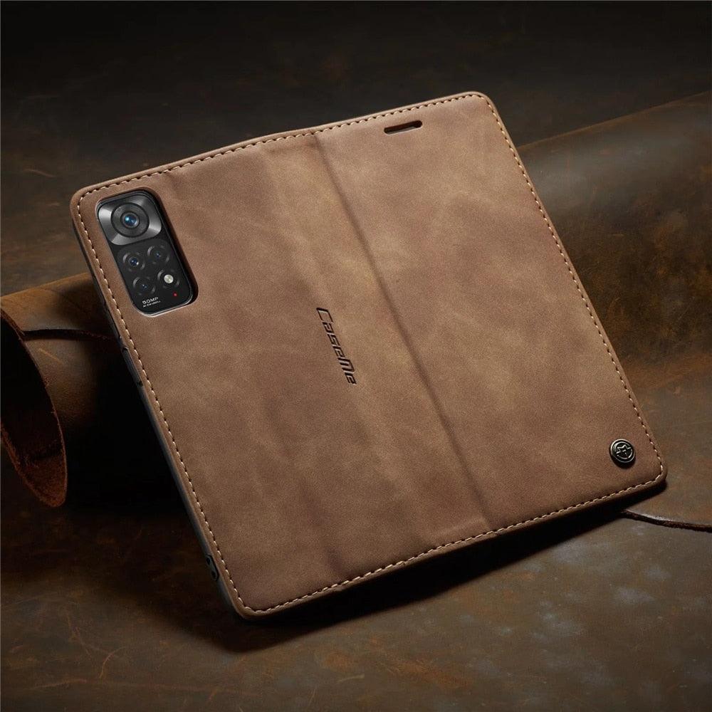 Matte Leather Case for Xiaomi Mi 9T CC9 10T 11T 12T Pro Lite 5G Redmi Note 8 9s 10 11 11S Pro Wallet Flip Cover Poco F3 M3 Pro Women with Card Holder Kickstand Magnetic Leather Flip Case
