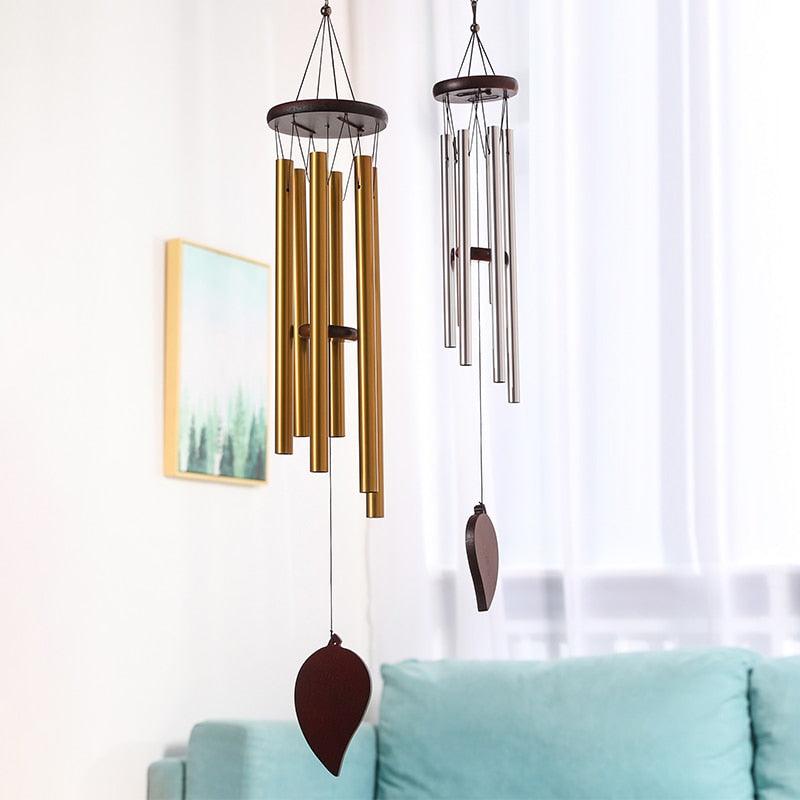 Memorial Wind Chimes for Outside Deep Tone Antique Outdoor Sympathy Wind-Chime Resonant 6 Tubes Wind Chime Bells Wind Hanging Living Elegant Chime Home Decor Gift Car Outdoor Yard Garden Metal Wind Music