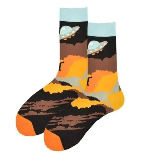 Men Cotton Socks Gradient Color Summer Style Long Wedding Sock Men Knee High Business Socks Man Socks Men's Ladies Novelty Bright Colorful Patterned Cotton Socks