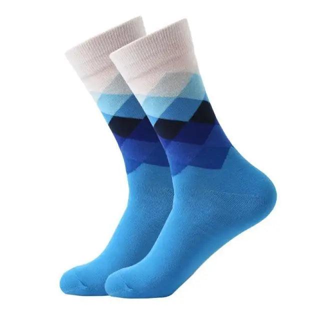 Men Cotton Socks Gradient Color Summer Style Long Wedding Sock Men Knee High Business Socks Man Socks Men's Ladies Novelty Bright Colorful Patterned Cotton Socks