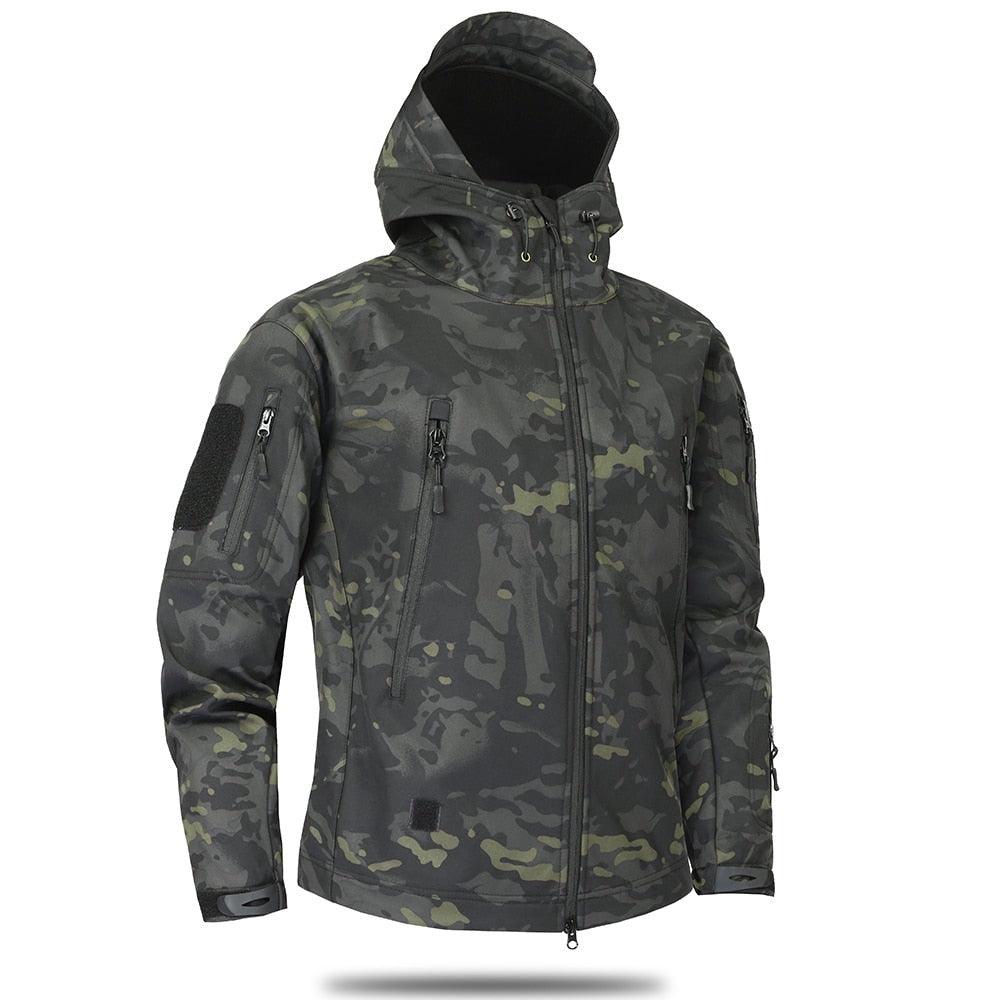 Men Green Autumn Camouflage Jacket Men's Lightweight Water-Resistant Jacket Tactical Clothing Male Camouflage Windbreaker Breathable Outdoor Snow Jacket