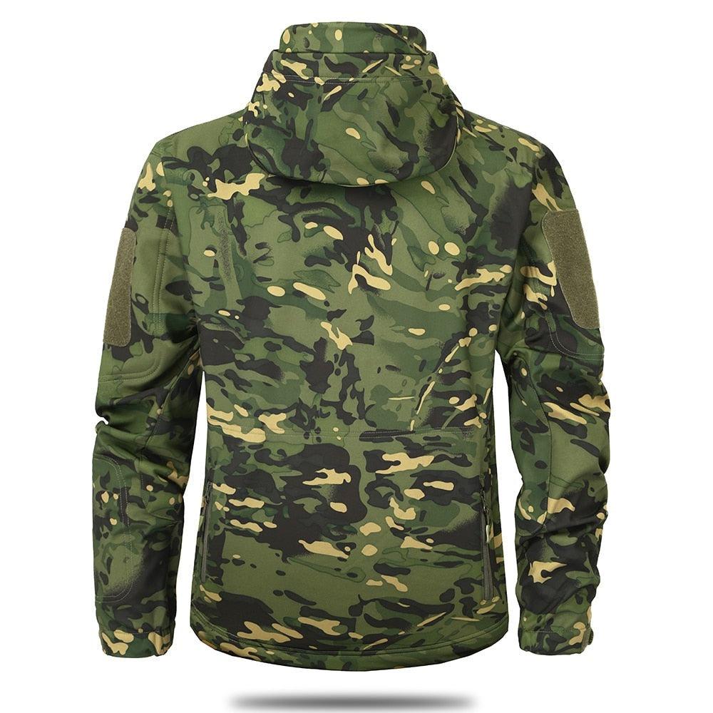 Men Green Autumn Camouflage Jacket Men's Lightweight Water-Resistant Jacket Tactical Clothing Male Camouflage Windbreaker Breathable Outdoor Snow Jacket