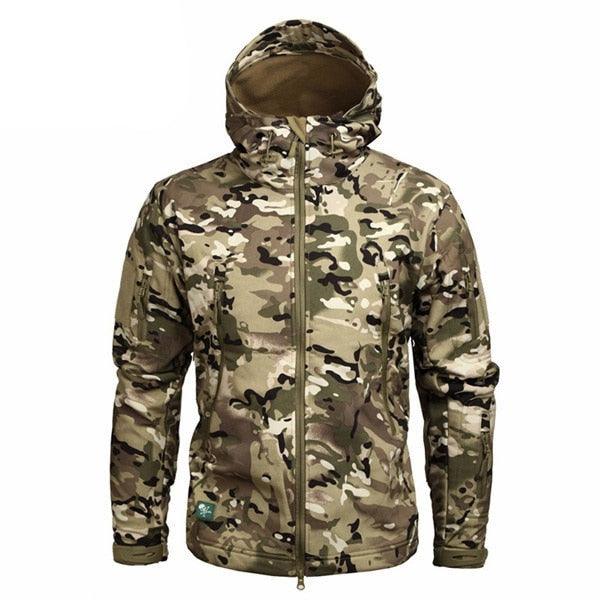 Men Green Autumn Camouflage Jacket Men's Lightweight Water-Resistant Jacket Tactical Clothing Male Camouflage Windbreaker Breathable Outdoor Snow Jacket