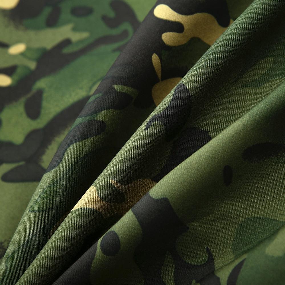 Men Green Autumn Camouflage Jacket Men's Lightweight Water-Resistant Jacket Tactical Clothing Male Camouflage Windbreaker Breathable Outdoor Snow Jacket