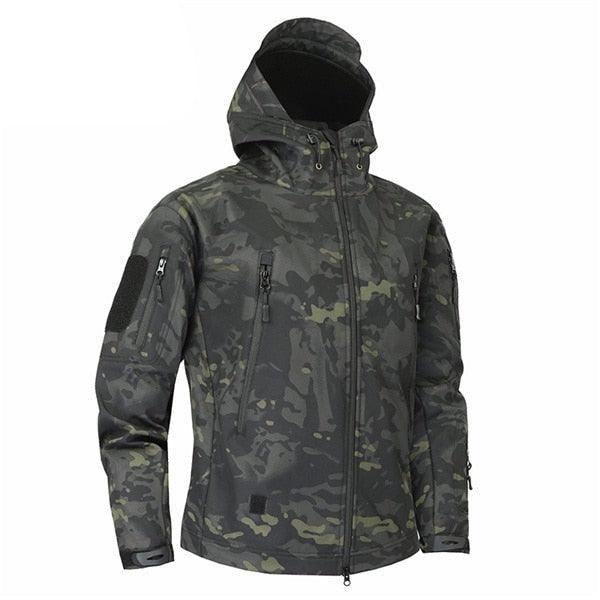 Men Green Autumn Camouflage Jacket Men's Lightweight Water-Resistant Jacket Tactical Clothing Male Camouflage Windbreaker Breathable Outdoor Snow Jacket