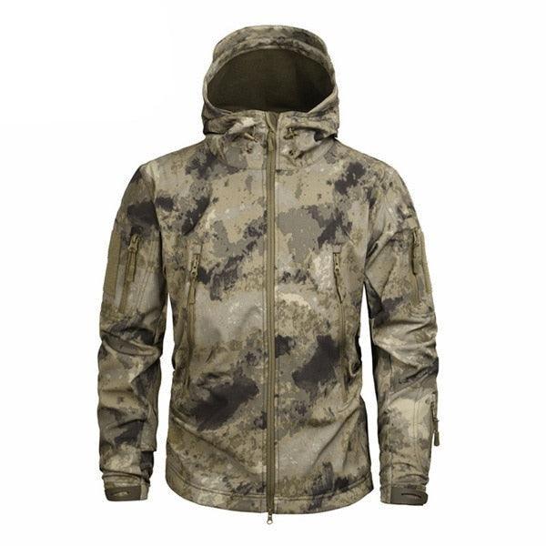 Men Green Autumn Camouflage Jacket Men's Lightweight Water-Resistant Jacket Tactical Clothing Male Camouflage Windbreaker Breathable Outdoor Snow Jacket