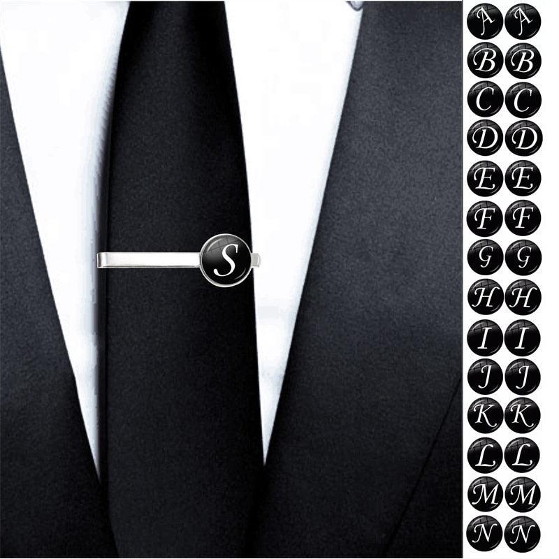 Men's Fashion 26 Alphabet Letters Tie Clips Personality Name Letters Jewelry Letter Tie Clip Men's Fashion Tie Pin Buckle Clip Tie Decoration Suit Accessories Men Necktie Clip Pin Suit Accessories Gift