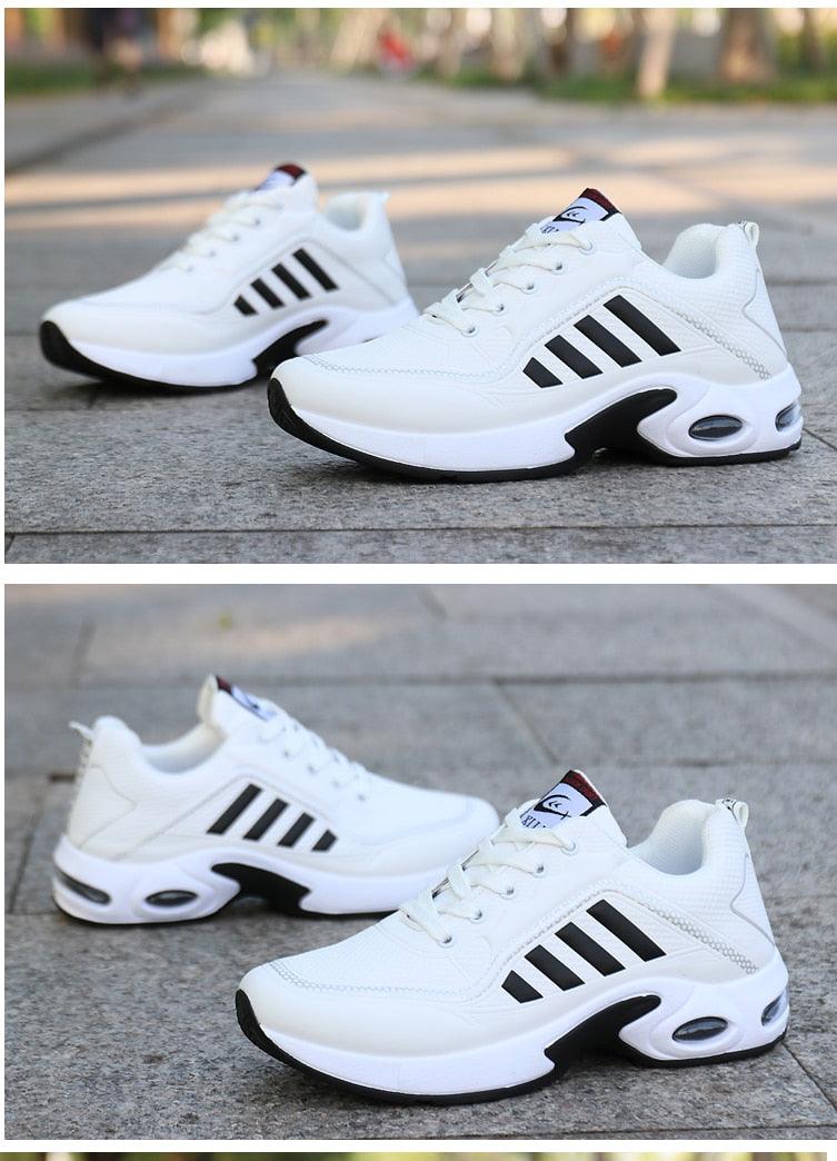 Men's Leather Autumn Shoes Casual Sneakers Tennis Fashion White Trainers Sneakers Casual Leather Fashion Sneakers Breathable Sports Running Sneakers