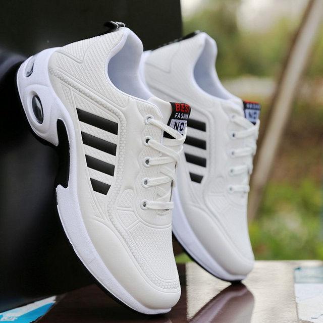Men's Leather Autumn Shoes Casual Sneakers Tennis Fashion White Trainers Sneakers Casual Leather Fashion Sneakers Breathable Sports Running Sneakers