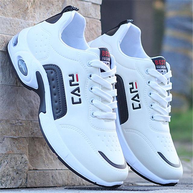 Men's Leather Autumn Shoes Casual Sneakers Tennis Fashion White Trainers Sneakers Casual Leather Fashion Sneakers Breathable Sports Running Sneakers