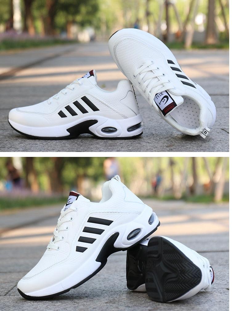 Men's Leather Autumn Shoes Casual Sneakers Tennis Fashion White Trainers Sneakers Casual Leather Fashion Sneakers Breathable Sports Running Sneakers