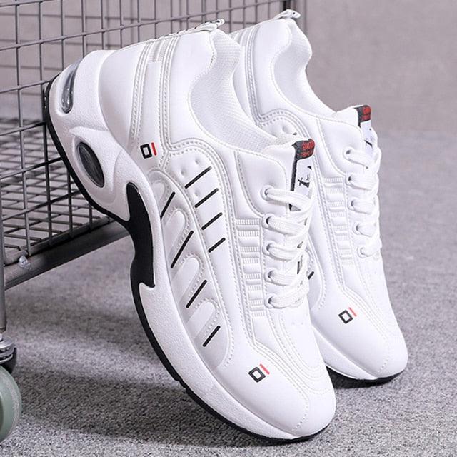 Men's Leather Autumn Shoes Casual Sneakers Tennis Fashion White Trainers Sneakers Casual Leather Fashion Sneakers Breathable Sports Running Sneakers