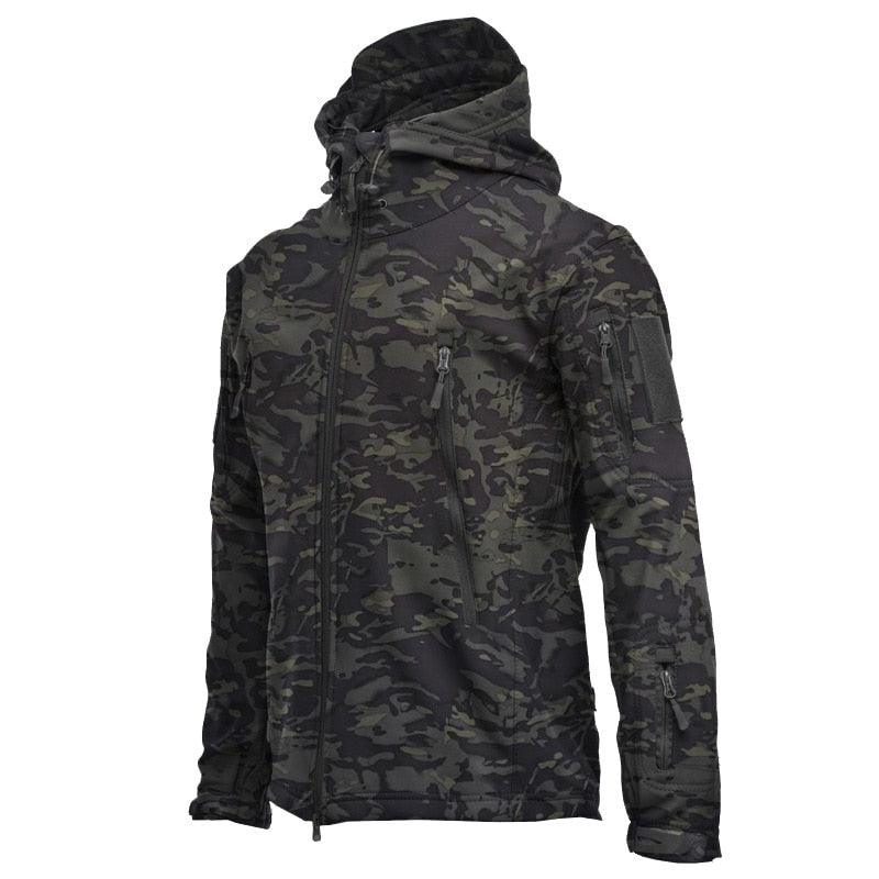 Men's Outdoor Soft Fleece Jacket Men's And Women's Jacket Unique Jackets For Men Windproof Waterproof Breathable Jacket Thermal Hooded Tactical Jacket Outdoor Camouflage Fleece Hooded Coat