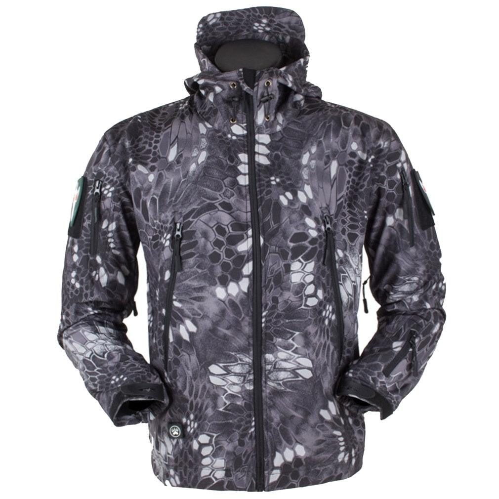 Men's Outdoor Soft Fleece Jacket Men's And Women's Jacket Unique Jackets For Men Windproof Waterproof Breathable Jacket Thermal Hooded Tactical Jacket Outdoor Camouflage Fleece Hooded Coat