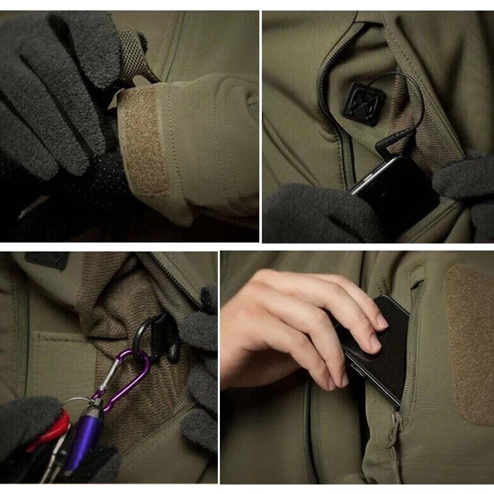 Men's Outdoor Soft Fleece Jacket Men's And Women's Jacket Unique Jackets For Men Windproof Waterproof Breathable Jacket Thermal Hooded Tactical Jacket Outdoor Camouflage Fleece Hooded Coat