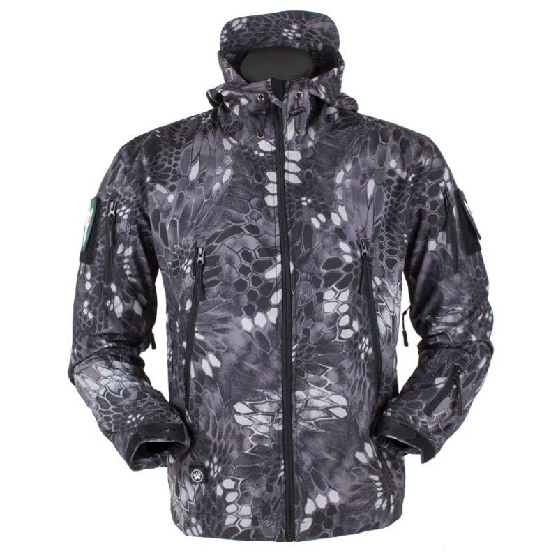 Men's Outdoor Soft Fleece Jacket Men's And Women's Jacket Unique Jackets For Men Windproof Waterproof Breathable Jacket Thermal Hooded Tactical Jacket Outdoor Camouflage Fleece Hooded Coat