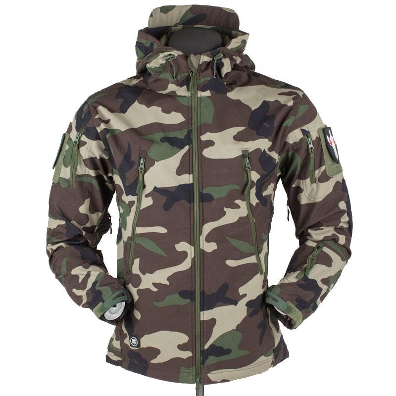 Men's Outdoor Soft Fleece Jacket Men's And Women's Jacket Unique Jackets For Men Windproof Waterproof Breathable Jacket Thermal Hooded Tactical Jacket Outdoor Camouflage Fleece Hooded Coat