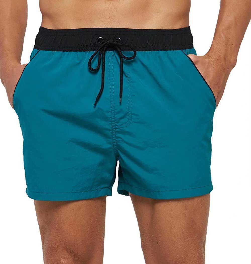 Men Swimwear Shorts Male Swimming Trunks Swimsuits Man Surf Beach Swim Sports Pants Board Mesh New Summer Men's Clothing Beach Swimming Casual with Adjustable Elastic Cord