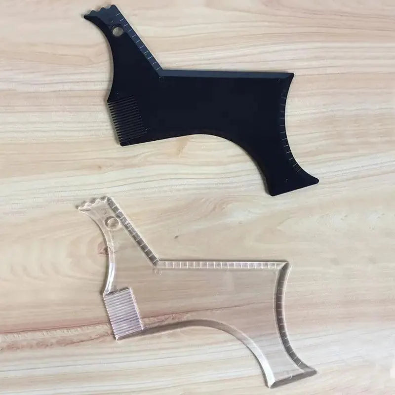 Men Transparent Modern Beard Shaping Tool Lightweight And Flexible Fits All-In-One Styling Beard Comb