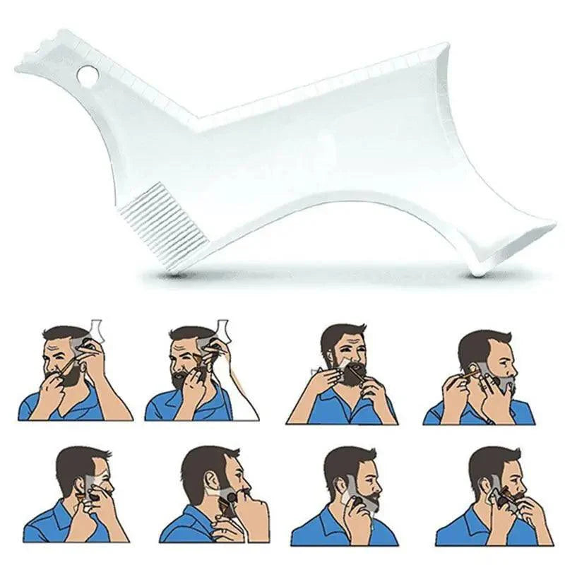 Men Transparent Modern Beard Shaping Tool Lightweight And Flexible Fits All-In-One Styling Beard Comb