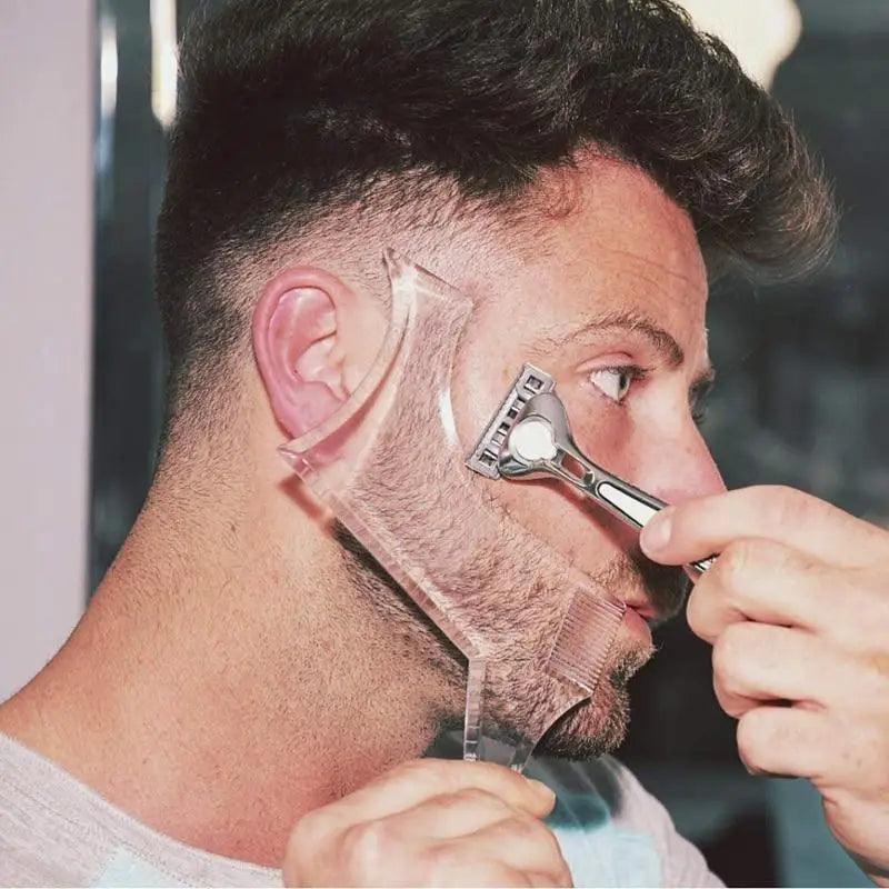 Men Transparent Modern Beard Shaping Tool Lightweight And Flexible Fits All-In-One Styling Beard Comb