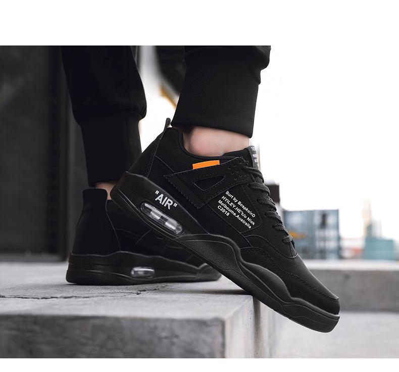 Men White Casual Leather Fashion Sneakers Breathable Sports Running Shoes Leather Running Sport Air Cushion Outdoor Training Sneakers High Quality Design