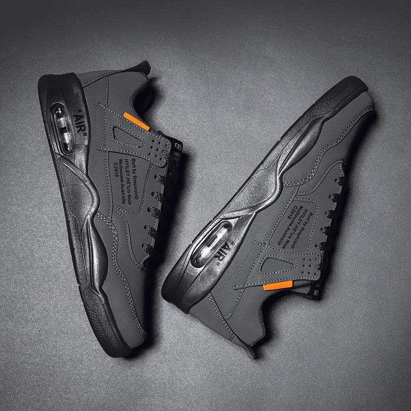 Men White Casual Leather Fashion Sneakers Breathable Sports Running Shoes Leather Running Sport Air Cushion Outdoor Training Sneakers High Quality Design