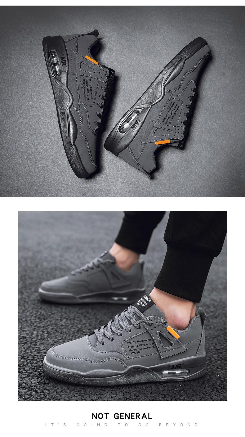 Men White Casual Leather Fashion Sneakers Breathable Sports Running Shoes Leather Running Sport Air Cushion Outdoor Training Sneakers High Quality Design