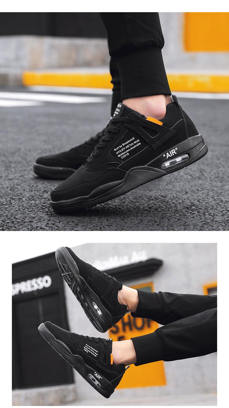 Men White Casual Leather Fashion Sneakers Breathable Sports Running Shoes Leather Running Sport Air Cushion Outdoor Training Sneakers High Quality Design