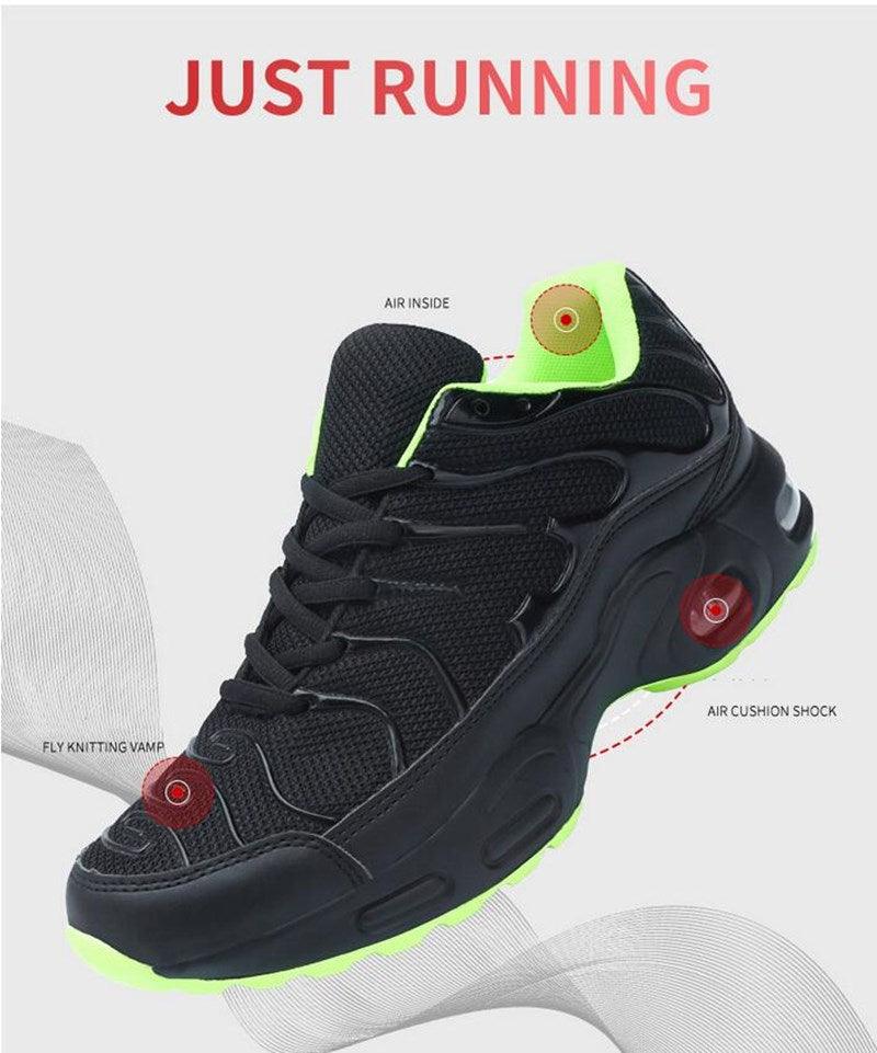 Mens Air Cushion Mesh Breathable Running Shoes Outdoor Sports Athletic Walking Workout Sneakers Fashion Sport Gym Jogging Tennis Fitness Sneaker