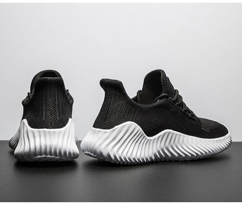 Mens Breathable White Trendy Sneakers Casual Design Light Walking Running Trainers Casual Breathable Mesh Men Running Shoes Walking Sneakers