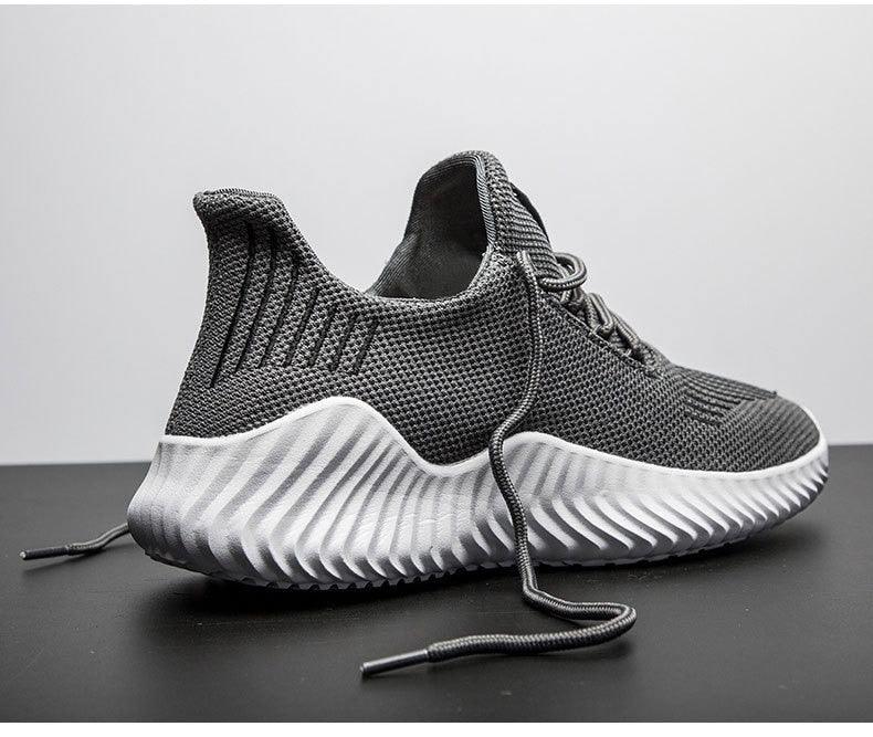 Mens Breathable White Trendy Sneakers Casual Design Light Walking Running Trainers Casual Breathable Mesh Men Running Shoes Walking Sneakers