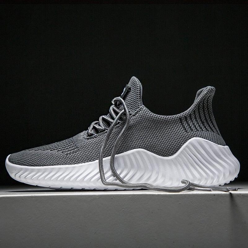 Mens Breathable White Trendy Sneakers Casual Design Light Walking Running Trainers Casual Breathable Mesh Men Running Shoes Walking Sneakers