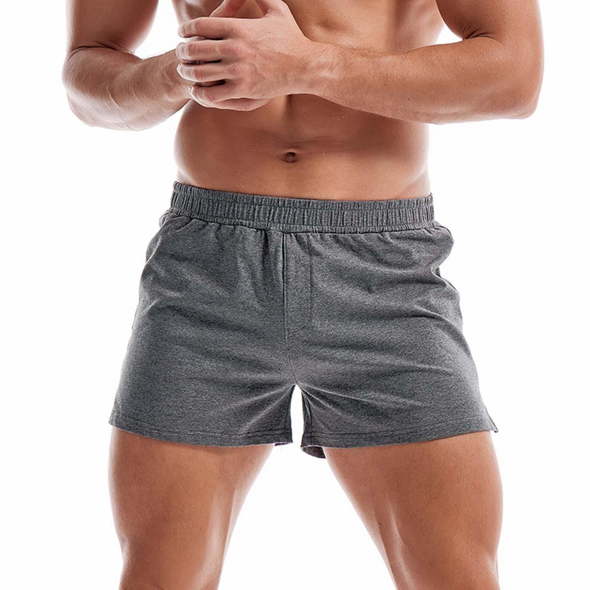 Mens Cotton Sleep Bottoms Lounge Home Pajama Shorts Elastic Waist Breathable Solid Underwear Boxers Man Jogger Yoga Sport Shorts Bodybuilding Workout Shorts Lightweight Running Lounge Cotton Sleep Bottoms