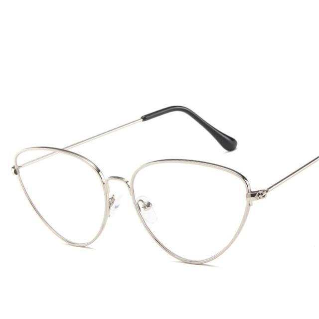 Metal Round Sunglasses Retro Design Sunglasses For Women New Cat Eye Glasses For Women New Popular Eyeglasses For Female Ladies Cat Eye Retro Sunglasses