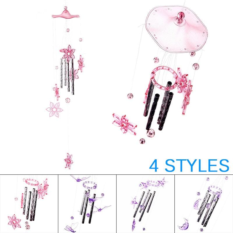 Metal Tubes Crystal Moon/Star/Butterfly/Flower Bell Butterfly Wind Chimes Outdoor Wind Chimes Garden Patio Decor Wind Chimes For Garden Outdoor Yard Hanging Decor Ornament