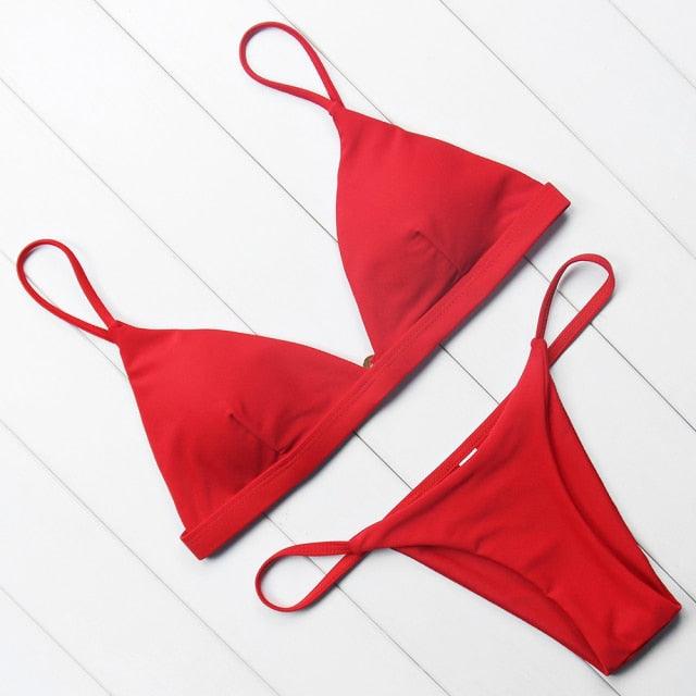 Micro Mini Bikini Swimwear Women Halter Push Up Bikini Set Padded Bra Women's Underwired Triangle Bathing Two Pieces Swimsuit Bikini Set Swimsuit Bandage Swim Suit