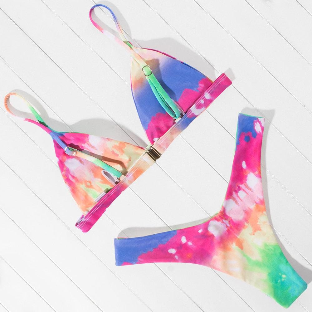 Micro Mini Bikini Swimwear Women Halter Push Up Bikini Set Padded Bra Women's Underwired Triangle Bathing Two Pieces Swimsuit Bikini Set Swimsuit Bandage Swim Suit