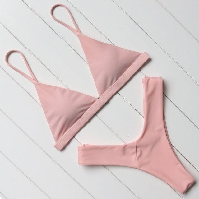 Micro Mini Bikini Swimwear Women Halter Push Up Bikini Set Padded Bra Women's Underwired Triangle Bathing Two Pieces Swimsuit Bikini Set Swimsuit Bandage Swim Suit