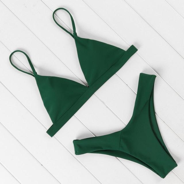 Micro Mini Bikini Swimwear Women Halter Push Up Bikini Set Padded Bra Women's Underwired Triangle Bathing Two Pieces Swimsuit Bikini Set Swimsuit Bandage Swim Suit