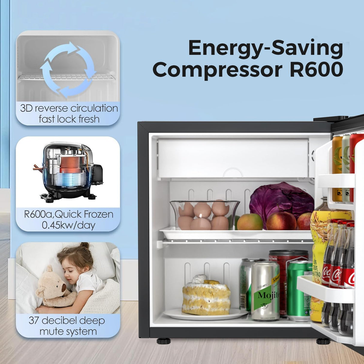 1.6\2.6\3.2 cu. ft Mini Fridge with Freezer