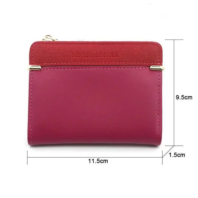Mini PU Leather Women Elegant Purse Wallet Simple Design Lightweight Portable Small Female Wallet