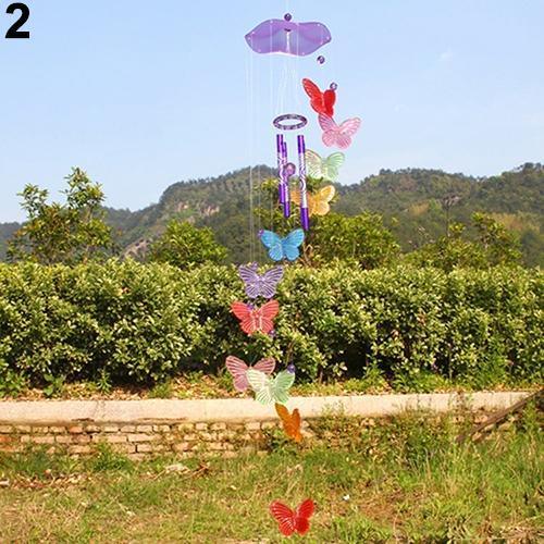 Model Creative Crystal Butterflies-Wind Chime Hanging Ornament Mobile Wind Bell Garden Ornament Lucky Yard Garden Living Room Home/Wall/Room For Mom Birthday Gift Metal Music Wind Chimes Indoor & Outdoor Decor