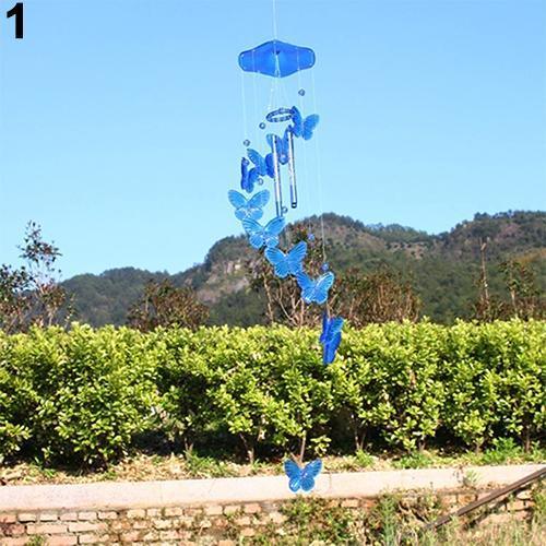 Model Creative Crystal Butterflies-Wind Chime Hanging Ornament Mobile Wind Bell Garden Ornament Lucky Yard Garden Living Room Home/Wall/Room For Mom Birthday Gift Metal Music Wind Chimes Indoor & Outdoor Decor