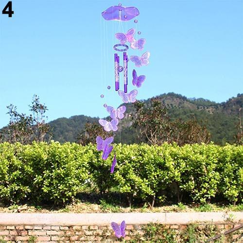 Model Creative Crystal Butterflies-Wind Chime Hanging Ornament Mobile Wind Bell Garden Ornament Lucky Yard Garden Living Room Home/Wall/Room For Mom Birthday Gift Metal Music Wind Chimes Indoor & Outdoor Decor
